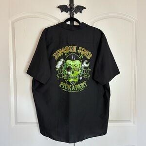 Lucky 13 Rare Gothabilly Black Zombie Joe’s Button Up Shirt size XXL